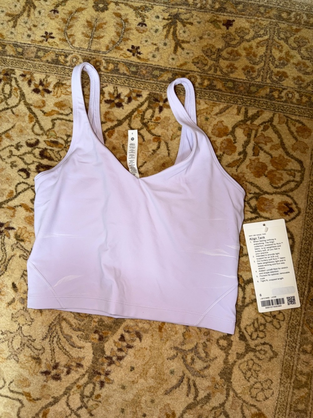 lululemon athletica Lavender Light Purple Cropped Tank Top